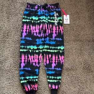 Justice Black Multicolor Tie-Dye Joggers